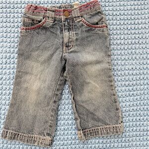 Adorable y2k hearts  Denim Jeans with Red and pink embroidery